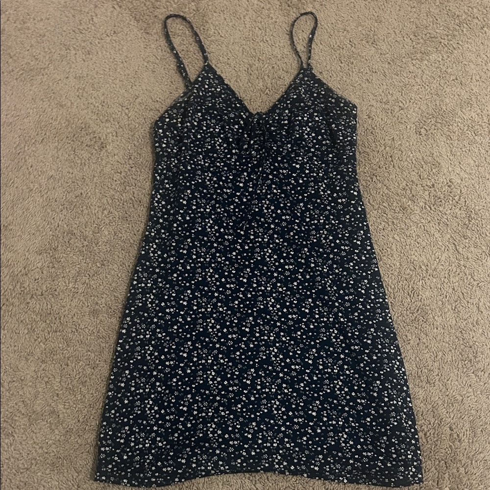 Hollister Navy Blue Floral Mini Dress